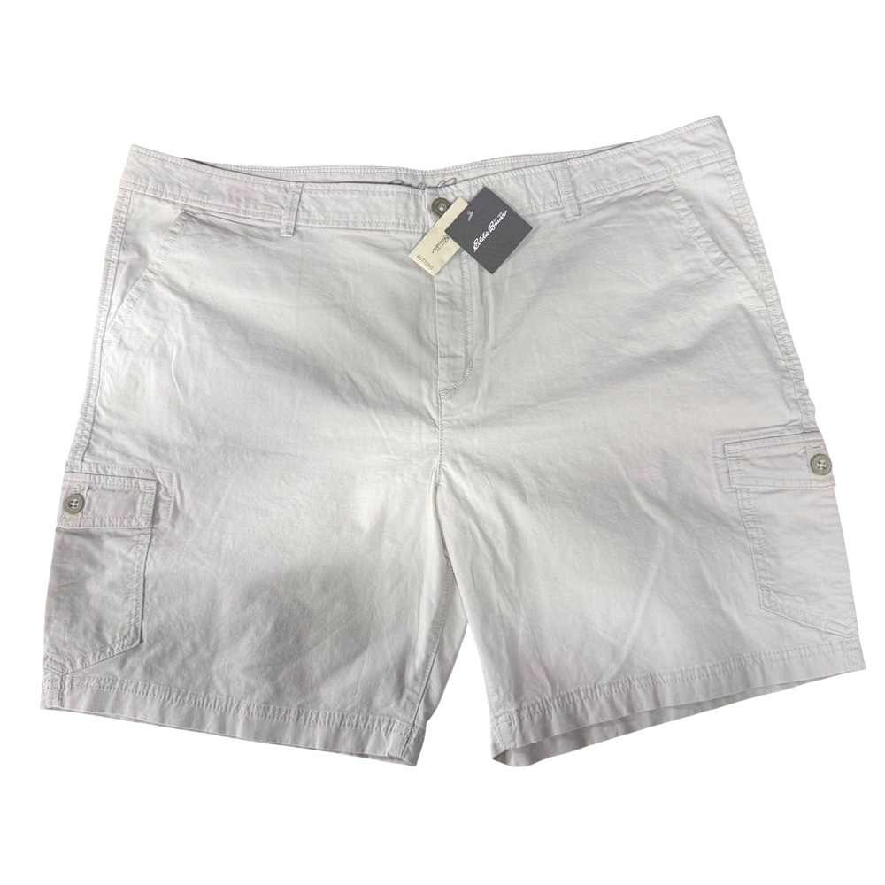 Eddie Bauer Adventurer Ripstop Cargo Shorts Womens 20 Washed Cinder 0316 NEW